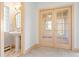Cozy powder room with pedestal sink at 23655 Currant Dr, Golden, CO 80401