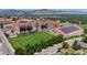 Aerial view of campus, stadium, and playing field at 2850 E College Ave # 2, Boulder, CO 80303