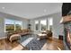 Bright living room featuring large windows and comfortable, modern furnishings at 810 N Perry Park Rd, Sedalia, CO 80135