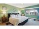 Large bedroom features a large window, neutral carpeting, and two bedside tables with lamps at 1223 Race St # 605, Denver, CO 80206