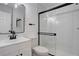 Updated bathroom with white subway tile and a glass shower at 155 S Sable Blvd # S26, Aurora, CO 80012