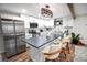 Modern kitchen with stainless steel appliances and large island at 3545 W Custer Pl, Denver, CO 80219