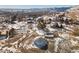 Aerial view of property showing house and unique dome greenhouse at 16587 W 53Rd Way, Golden, CO 80403