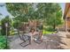 A spacious outdoor patio area is shaded by a mature tree and offers ample seating at 8582 E 148Th Ln, Thornton, CO 80602