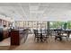 Bright and open community room with a bar area, tables, and seating for gatherings at 550 E 12Th Ave # 209, Denver, CO 80203