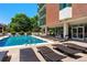 Enjoy a sunny day at the community pool with comfortable lounge chairs and refreshing water at 550 E 12Th Ave # 209, Denver, CO 80203