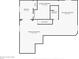 Basement floor plan with two finished areas, bedroom, bathroom, storage space, and stairs at 8487 S Nelson St, Littleton, CO 80127