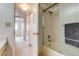 Bathroom with shower-tub combo and sink/vanity, located off of the hallway at 60 S Boulder # 6031, Boulder, CO 80303