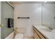 Bathroom featuring a shower-tub combo with shower door, plus vanity with sink at 60 S Boulder # 6031, Boulder, CO 80303