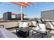 This spacious rooftop patio has great city views, patio seating, and a built in grill at 3036 Wilson Ct # 5, Denver, CO 80205