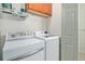 Laundry room with washer, dryer, and storage shelves at 8200 E 8Th Ave # 2102, Denver, CO 80230