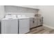Bright laundry room with side-by-side washer and dryer with ample storage at 3898 Descent St, Castle Rock, CO 80108