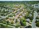 Expansive aerial view of neighborhood homes with mature trees and beautiful landscaping in a desirable community at 800 Park View Pl, Castle Rock, CO 80104