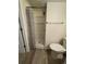 Clean and functional bathroom with a stand-up shower, toilet, and simple design elements at 10810 Summerset Way, Parker, CO 80138