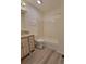 Tiled bathroom with a shower-tub combination and vanity with great storage at 10810 Summerset Way, Parker, CO 80138