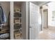 Well-organized closet with shelving and storage baskets at 4236 Lark Sparrow St, Highlands Ranch, CO 80126