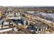 Aerial view showcasing a modern townhouse's location and neighborhood at 1245 N Utica St # 103, Denver, CO 80204