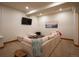 Basement living room featuring recessed lighting, painting, and sectional sofa at 16226 River Haven Way, Morrison, CO 80465