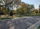 A serene street view with mature trees lining the road, showcasing the neighborhood's lush greenery at 995 W Peakview Cir, Littleton, CO 80120