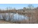 View of pond from the property, surrounded by bare trees in a residential neighborhood at 9139 W 50Th Ln # 204, Arvada, CO 80002