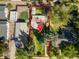 Aerial view of a property with a 6229 sqft lot outlined in red at 2862 S Grant St, Englewood, CO 80113