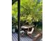 Covered patio with wooden chairs around a table, providing a serene space for outdoor gatherings at 1475 Saint Paul St, Denver, CO 80206