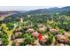 Aerial view of community, showing homes, landscaping, and a pond at 23636 Pondview Pl # C, Golden, CO 80401