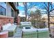 Serene back patio with comfortable seating and scenic view at 10112 Bluffmont Ln, Lone Tree, CO 80124