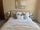 Cozy bedroom featuring a plush bed with decorative pillows and a neutral color palette at 2136 S Scranton Way, Aurora, CO 80014