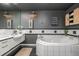 Bathroom showcasing a soaking tub, modern finishes, and designer tile, perfect for relaxation at 1499 Blake St # 4F, Denver, CO 80202