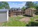 Backyard with sheds and fencing offers practical storage solutions in an outdoor space at 7724 S Lafayette Ct, Centennial, CO 80122