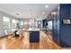 Modern kitchen featuring stainless steel appliances, quartz countertops, a large island and bright natural light at 5 Harrison St, Denver, CO 80206