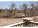 Scenic view from the home, featuring a pond, lush trees, and a sprawling landscape in the distance at 13943 W 87Th Ln, Arvada, CO 80005