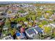An aerial shot showcases homes nestled among lush trees within a vibrant neighborhood setting at 42 S Ash St, Denver, CO 80246