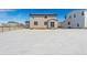 The backyard features a newer construction home and a fence that surrounds the yard at 5784 Farmstead Pl, Mead, CO 80504