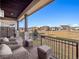 Relaxing patio with seating area and mountain views at 3051 Newfound Lake Rd, Berthoud, CO 80513