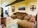 Cozy living room with comfortable seating, colorful rug, and modern decor at 8211 Rocky Mountain Dr, Lakewood, CO 80214