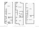Multi-level floor plan, including garage, laundry and bedrooms at 1818 S Quebec Way # 11-3, Denver, CO 80231