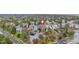 An aerial view showcases the complex's layout, ample parking, and landscaping at 9837 E Peakview Ave # D05, Englewood, CO 80111