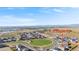 Stunning aerial view of a well-planned community with green spaces and mountain views at 4125 Marble Dr, Longmont, CO 80504