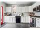 Updated kitchen featuring white cabinets, subway tile backsplash, and stainless steel appliances at 1141 Adams St, Denver, CO 80206