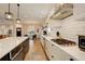 Modern kitchen with white cabinets, stainless appliances, and a large island at 2568 Clermont St, Denver, CO 80207