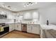 Modern kitchen features stainless steel appliances, white cabinetry, and quartz countertops at 745 S Alton Way # 11A, Denver, CO 80247