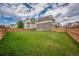 Expansive, well-maintained backyard with lush green grass and a wood fence, perfect for outdoor activities at 10071 Yampa Ct, Commerce City, CO 80022
