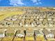 Aerial view of a neighborhood with houses, streets, and green spaces at 885 Hearthstone Ave, Brighton, CO 80601