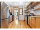 Functional kitchen with stainless steel appliances and wooden cabinets at 3034 N High St, Denver, CO 80205
