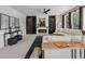 Finished basement with modern decor and fireplace and walkout access at 10057 S Shadow Hill Dr, Lone Tree, CO 80124