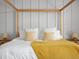 Brightly lit main bedroom with accent wall behind bed and yellow decorative throw at 10057 S Shadow Hill Dr, Lone Tree, CO 80124