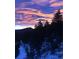 Sunset view over the mountains and snow-covered trees at 11932 Coal Creek Heights Dr, Golden, CO 80403