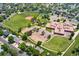 Overhead shot shows a home near a park, playground, and school at 11021 Otis St, Westminster, CO 80020